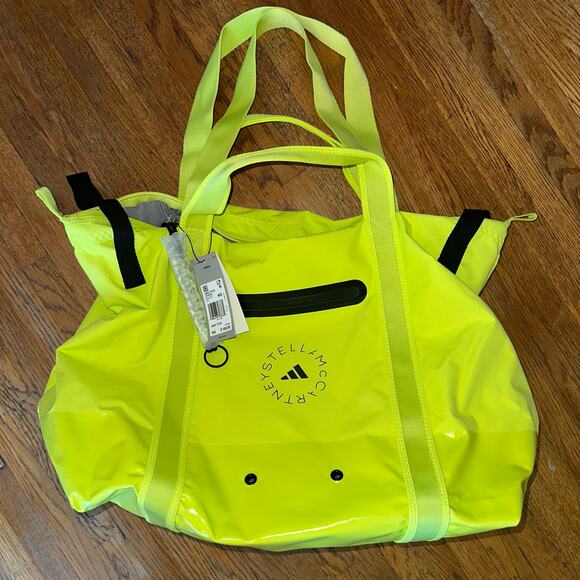 Stella McCarthy, Adidas Logo Tote Bag neon, electric Green, Gym, Tote - Picture 4 of 5